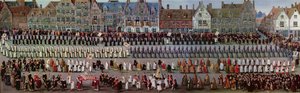 O Ommegang em Bruxelas em 31 de maio de 1615: procissão de Notre Dame de Sablon
