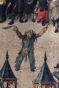 O triunfo da arquiduquesa Isabella no Ommeganck em Bruxelas em 31 de maio de 1615, detalhe de uma figura em uma fantasia de diabo, 1615 (detalhe de 75629)