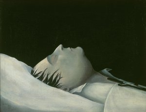 Napoleão em seu leito de morte em Santa Helena, 1821 de Denzil O. Ibbetson
