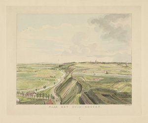 Vista da paisagem a sudeste de Nijmegen
Para o sudeste (título sobre o objecto)
Vistas em redor da cidade de Nijmegen (título da série)
Panorama ou vista redonda de Nijmegen atraído para a vida num miradouro (título da série)