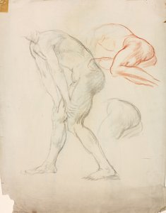 Estudos de uma figura agachada de Derwent Lees