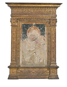 Relevo da Virgem com o Menino (estuque dourado e policromado) de Desiderio da Settignano (after)