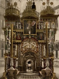 O interior do Santo Sepulcro, Jerusalém, Terra Santa, c.1890-c.1900 (fotocópia) de Detroit Photographic Co.