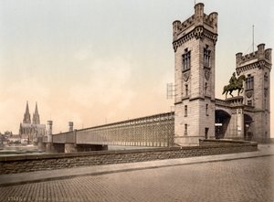 Ponte ferroviária, Rio Reno, Colônia, Alemanha, c.1900 de Detroit Publishing Co.