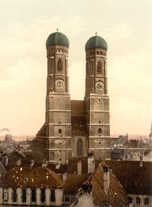 Frauenkirche, Munique, Baviera, Alemanha, Photochrome Print, c.1900 de Detroit Publishing Co.