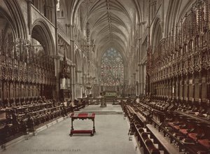 Coro da Catedral de Lincoln, c.1900 de Detroit Publishing Co.