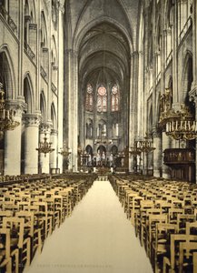 Notre Dame, interior, Paris, França, c.1890-1900 (impressão fotomecânica)