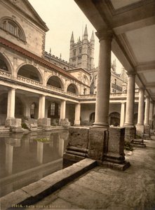 Banhos Romanos e Abadia, Bath, c.1890-1900 (impressão fotocrómica) de Detroit Publishing Co.