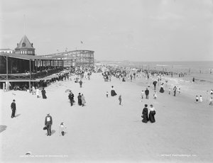 A praia de Rockaway, Nova York, 1900-06 de Detroit Publishing Co.