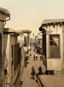 A rua chamada reta, Damasco, Terra Santa, Síria (impressão fotocrómica) de Detroit Publishing Co.
