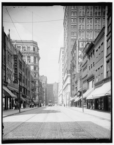 Wood Street, Pittsburgh, pai. de Detroit Publishing Co.