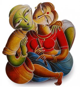 Casal de músicos indianos de Dhananjoy Mukherjee