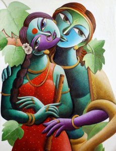 O Abraço de Radha e Krishna de Dhananjoy Mukherjee