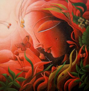 Mulher em Harmonia com a Natureza de Dhananjoy Mukherjee