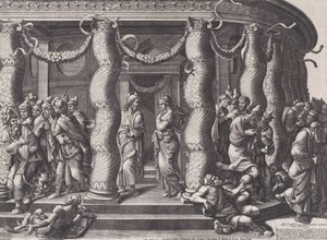 Cristo e a mulher apanhada em adultério, 1575 republicado 1613.