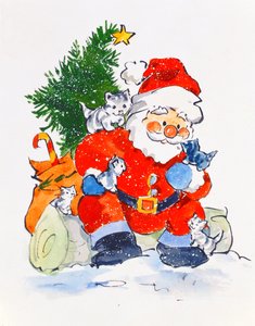 Pai Natal e Gatinhos, 1996 (wc)