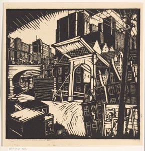 A velha e a nova cidade (título original no objeto) de Dick Ket (signed by artist)
