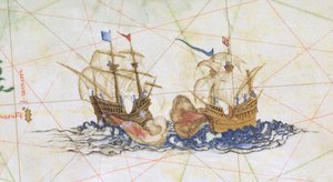Adicionar 5415A f.10 Two Galleons Fighting, detalhe de "Opus Geographicum"