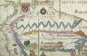 Norte da América do Sul, detalhe de um atlas mundial, 1565