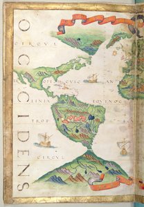 As Américas, detalhe do atlas mundial, 1565 (velino)