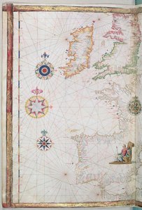 As Ilhas Britânicas e a Ibéria, detalhe de um atlas mundial, 1565