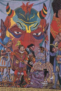 Grande plano de uma pintura, Teatro Insurgentes, Cidade do México, México de Diego Rivera