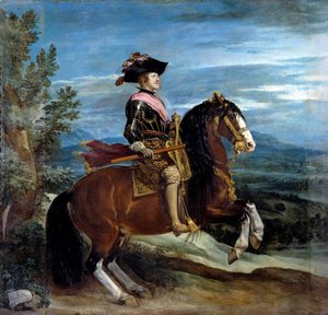 Retrato equestre do Rei Filipe IV (1605-1665) Pintura de Diego Rodriguez de Silva y Velasquez (1599-1660) de Diego Velázquez