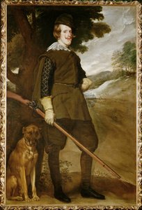 Felipe IV, rei de Espanha, com cão de caça (pintura sobre tela)