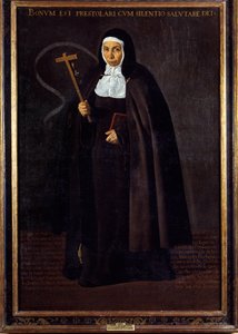 Retrato da mãe Jeronima de la Fuente. Pintura de Diego Rodriguez de Silva y Velasquez (1599-1660) de Diego Velázquez