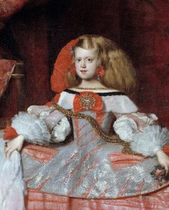 Retrato da infante Margarita da Áustria (1651-1673), filha de Filipe IV Detalhe. Pintura de Diego Velasquez (1599-1660), cerca de 1659. Dim. 2,12x1,47m. Madrid, Museu do Prado. de Diego Velázquez