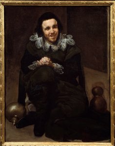 Retrato do bobo Don Juan Calabacillas. Pintura de Diego Rodriguez de Silva y Velasquez (1599-1660). de Diego Velázquez