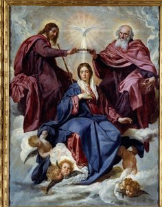 A coroação da Virgem. Pintura de Diego Rodriguez de Silva y Velasquez (1599-1660)