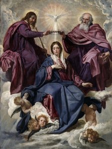 A Coroação da Virgem, 1635-1636 de Diego Velázquez