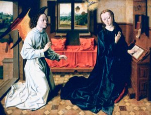 A Anunciação, 1465-1470 de Dieric Bouts