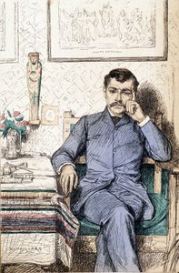 Retrato de Paul Bourget, romancista francês (1852-1935) (gravura)