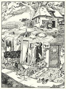 As Casas dos Quatro Ventos (gravura) de Dion Clayton Calthrop