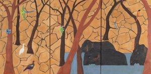 Selva, Índia, 2020 (óleo sobre tela) de Dione Verulam