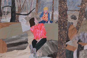 Mãe e Filho (Prae Wood) (colagem) de Dione Verulam