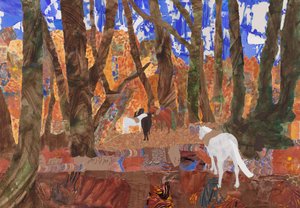 Descanso de equitação, 2020 (colagem) de Dione Verulam