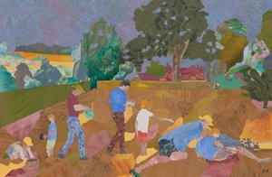 Colheita de chocalhos amarelos (colagem) de Dione Verulam