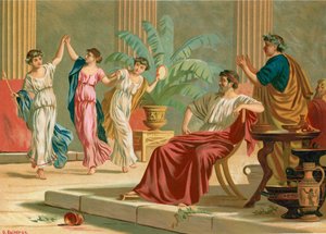 Dança grega durante o jantar