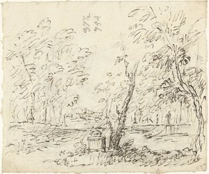 Jardim com escadaria com estátuas de Dionys van Nijmegen (possibly)