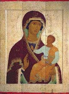 Madonna e Child Hodigitria, ícone russo, 1502 (têmpera no painel)