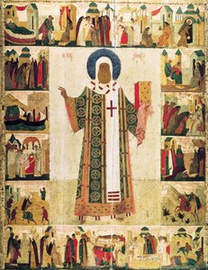 O Metropolitan Peter de Moscou com cenas de sua vida, 1480.