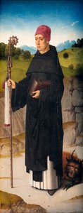 Igreja paroquial (Parochiekerk Sint-Pieter). Quadro. Dirk Bouts. O martírio de São Erasmo. Ca 1460-1464. Detalhe. Painel direito. de Dirck Bouts