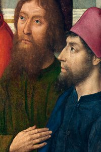 Igreja Paroquial (Igreja Paroquial de São Pedro). quadro. Última Ceia. Dirk Bouts. 1464-1468. Detalhe. painel central. de Dirck Bouts