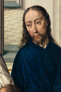 Igreja Paroquial (Igreja Paroquial de São Pedro). quadro. Última Ceia. Dirk Bouts. 1464-1468. Detalhe. painel central. de Dirck Bouts