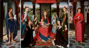 A Virgem e o Menino com Santos e Doadores The Donne Triptych, c1478 1927 de Dirck Bouts