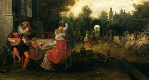 Rainha Elizabeth I e o Conde de Leicester em Kenilworth (painel)