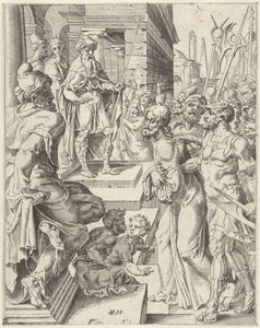 Cristo perante Pilatos
A queda e a redenção da humanidade através da vida e da paixão de Cristo (título da série) de Dirck Volckertsz. Coornhert (attributed to)